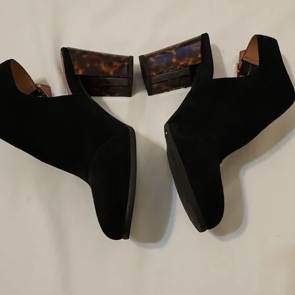 Vionic Lacey Tortoise Black Suede Slingback Heels 8.5 - Picture 3 of 9